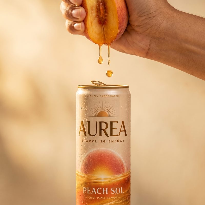 AUREA Peach Sol detail squeeze shot