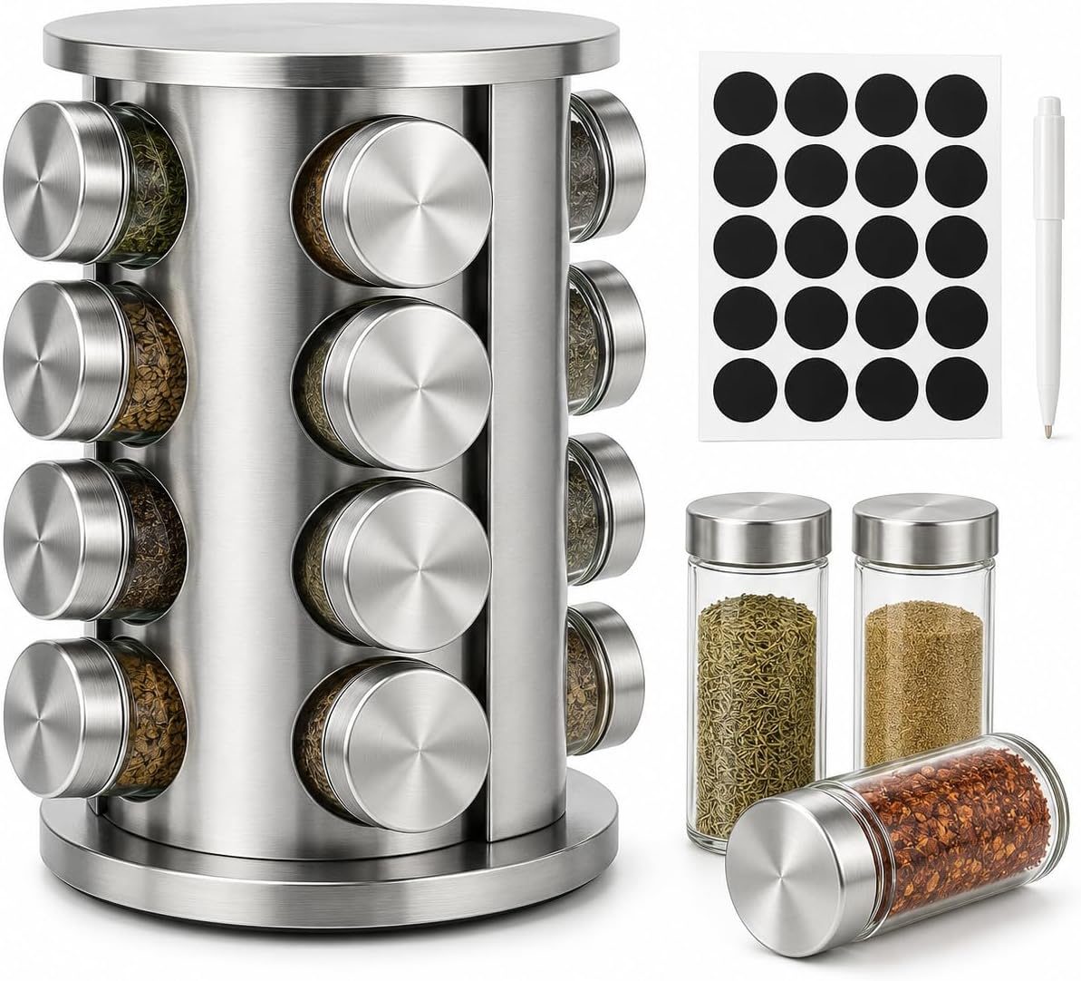 Silver spice rack redesigned main listing image